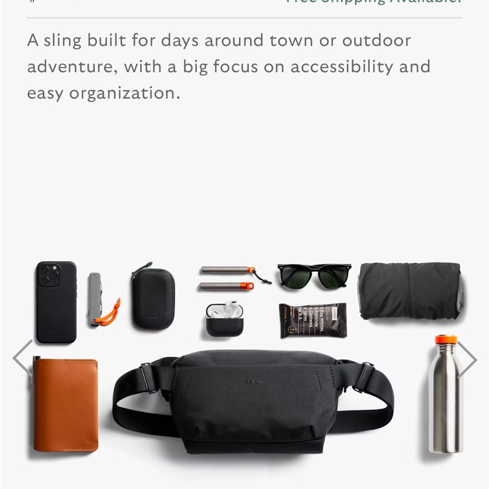 NWT Bellroy Venture Sling 6L - Black - Picture 8 of 9